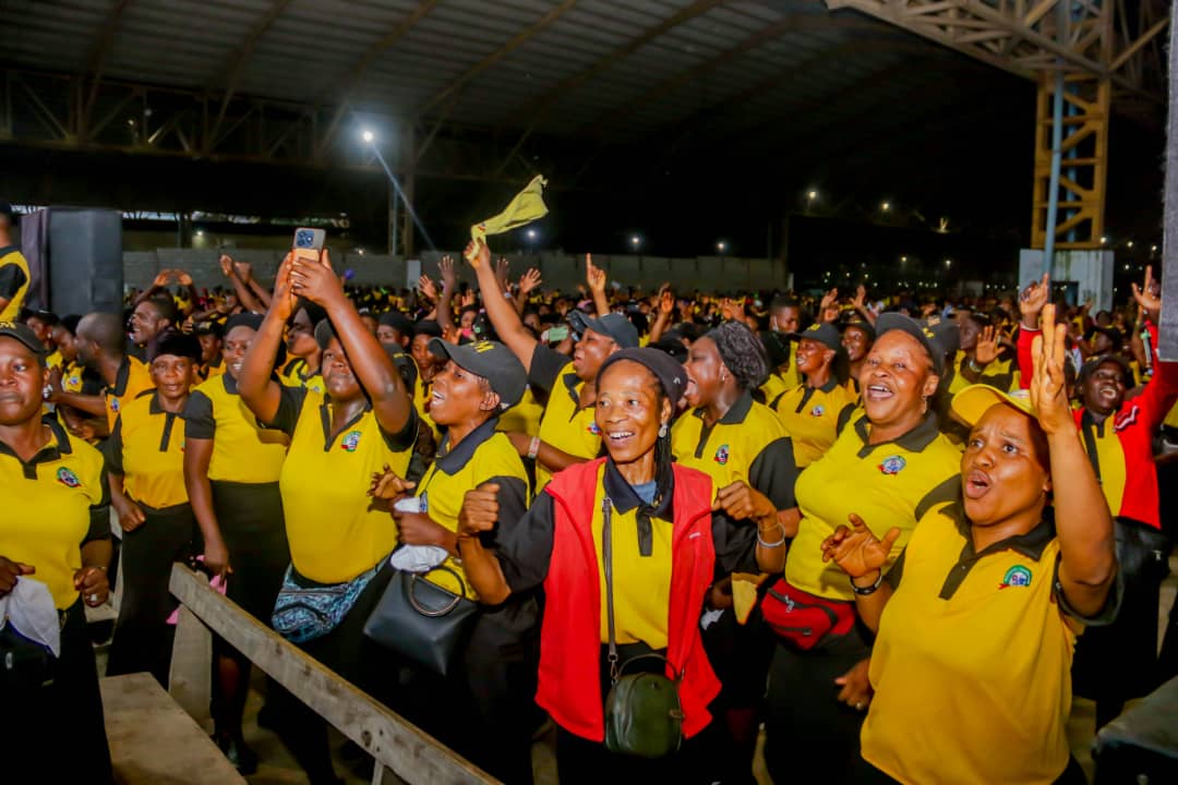 RCCG Sanitation Department members in worship during the 2025 Convention programme